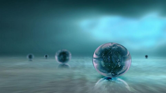 　　图为对多重宇宙的想象。在这片不断膨胀的宇宙汪洋中，存在着多个相互独立的宇宙，彼此之间毫无因果联系。在暴胀期间，一旦某处暴胀终止，就会发生宇宙大爆炸。在我们的宇宙中，大爆炸发生于138亿年前。但暴胀是否有一个开始时间？如果有的话，究竟是如何开始的？这两个问题我们目前还无法回答。