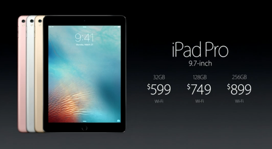 苹果发布9.7英寸iPad Pro 售价4388元起_手机新浪网