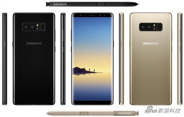 三星Galaxy Note8渲染图