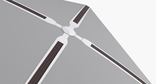 遮阳篷的顶部设有收集和储存能量的太阳能的电池板