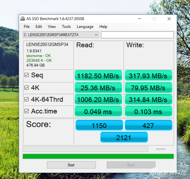 SSD跑分中规中矩