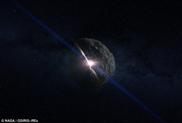 　　2135年，贝努小行星有很小的概率可能撞击地球，到时候我们有办法躲过一劫吗？派遣飞船对其进行撞击时一种选项。这是飞船撞击小行星的场景示意图