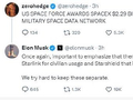 SpaceX获美国军方22.9亿美元太空数据网络合同，马斯克回应