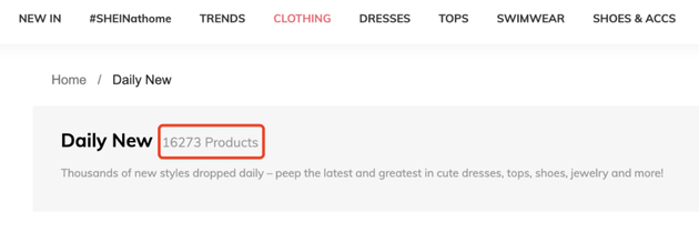 是日上新款式数量。