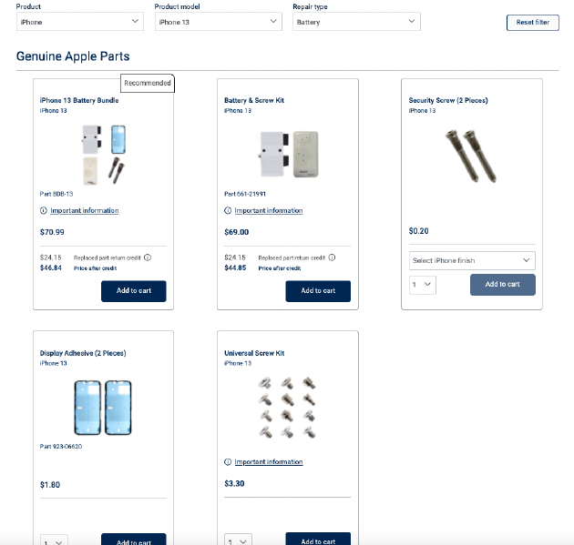 iPhone 13换个电池需要买的零件
