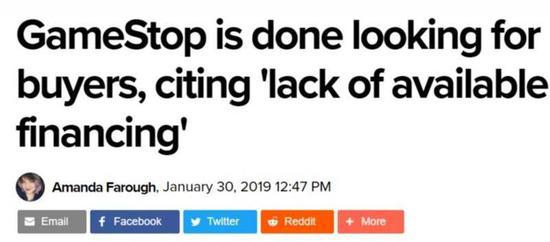 媒体对“游戏驿站”找不到买家的报道进一步加剧了投资者对其的担心