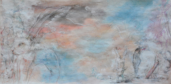 许峰 纠结之二十四 35x70cm 纸上综合材料 2015