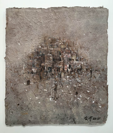 王家增 城迹-2 72x73cm 纸本 2015