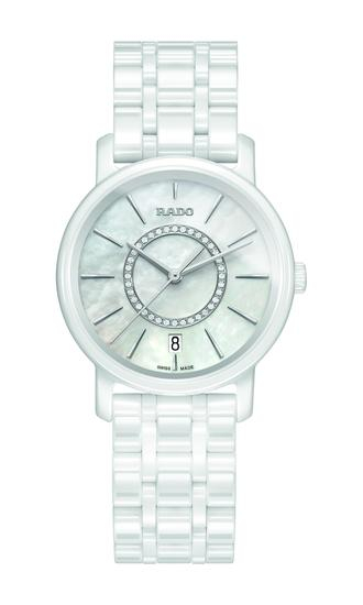  RADO瑞士雷达表DiaMaster钻霸系列白色高科技陶瓷石英腕表