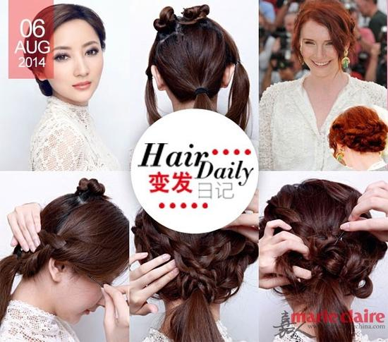 复古婚纱最match的蜂巢发髻