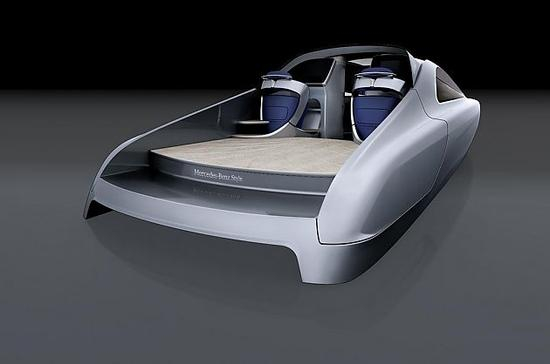 奔驰车标里的三个箭头分别代表三种运输方式：陆地、天空以及海洋