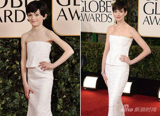 Anne Hathaway：金球奖红毯