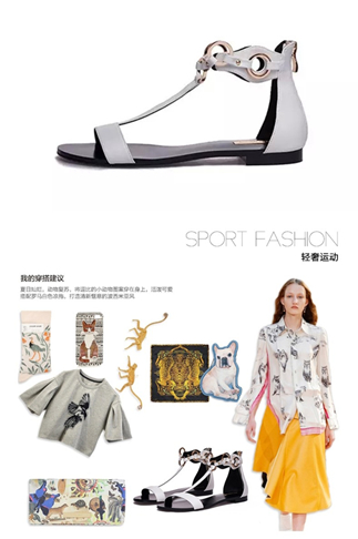 　T字真皮平跟罗马凉鞋