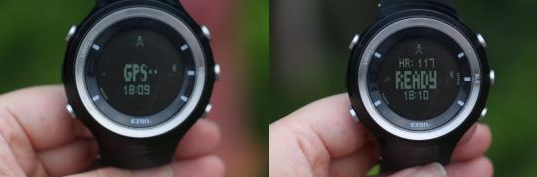 通过长按手表左侧的GPS按键开始搜索GPS信号。