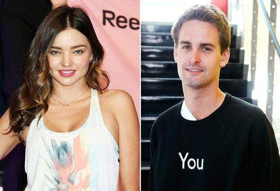 米兰达·可儿（Miranda Kerr）与25岁的新任男友埃文·斯皮格尔（Evan Spiegel）
