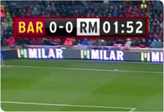 1991年，BSkyB首创在足球直播画面的一角嵌入比分和计时