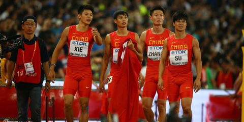 世锦赛男子4x100中国摘银