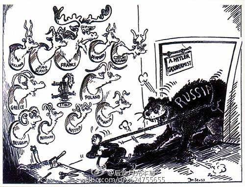 最后一张：元首在欧洲打下了无数猎物，但这回他把毛熊拉回家了。