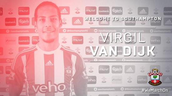 南安普顿宣布签下范迪克