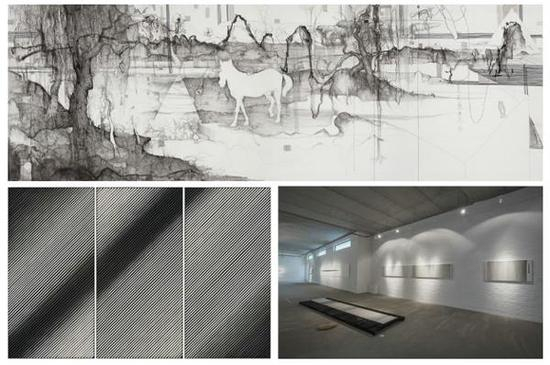 “中国当代墨线艺术”版块参展作品