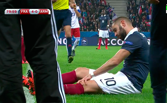 本泽马因伤被换下，不过伤势并不严重