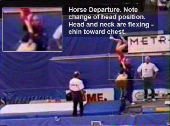 截图五：手部接触鞍马瞬间，动作完全变形