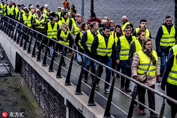 荷兰鹿特丹的“黄马甲运动”