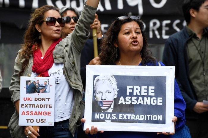 4月12日，澳大利亚悉尼，民众集会呼吁释放阿桑奇。@东方IC