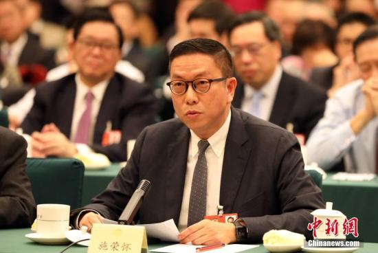  资料图：港区全国政协委员、香港中华厂商联合会永远名誉会长施荣怀。中新社记者 毛建军 摄