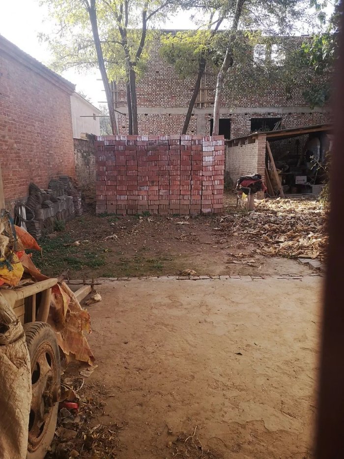  11月10日，透过门缝，可以看到冯华家院内的情况。新京报记者李桂&nbsp;摄