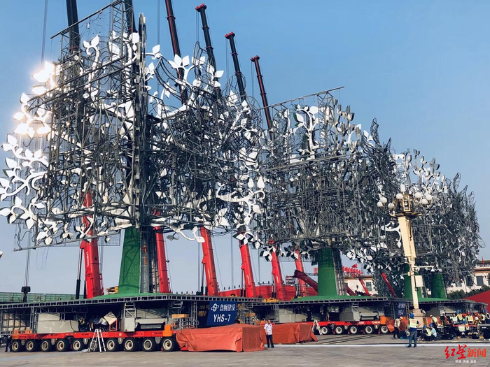 ↑烟花树的安装