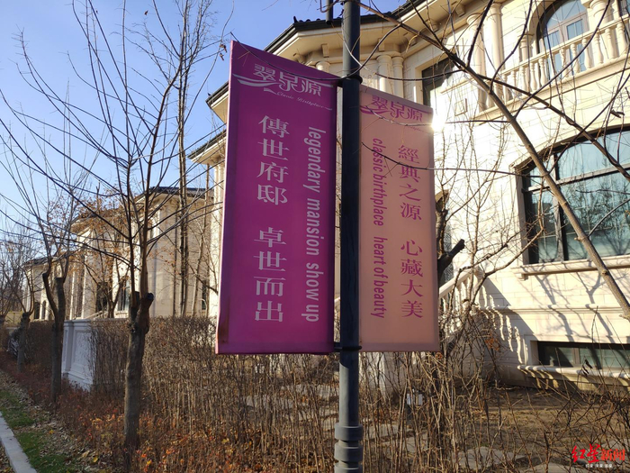 独栋楼旁的“传世府邸”宣传