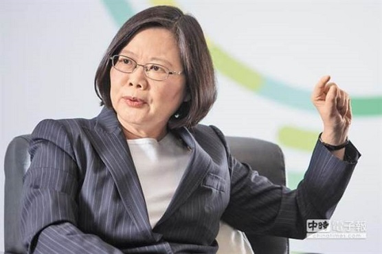 身兼民进党主席的台湾地区领导人蔡英文。（图片来源：台湾《中时电子报》）