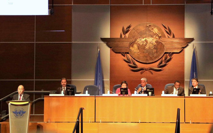 　　当地时间9月28日，中国在加拿大蒙特利尔举行的国际民航组织第40届大会上，高票连任一类理事国。图/中国民用航空局