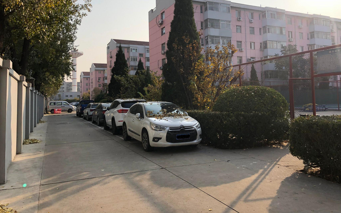 丽水园小区运动场，市民反映称此处应该是被打通的中滩村北三街。新京报记者 张静姝 摄