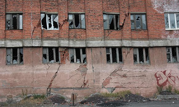 诺里尔斯克市。图片来源：卫报