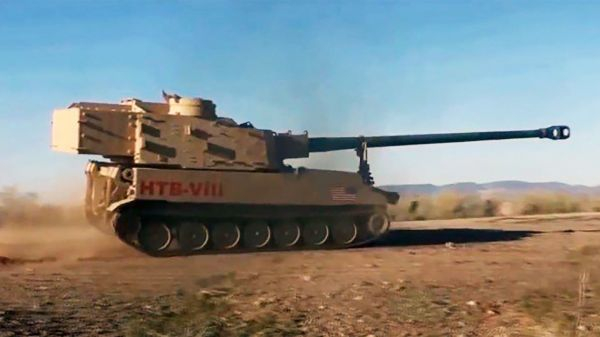  资料图片：M1299自行增程火炮进行越野测试。（美陆军官网）