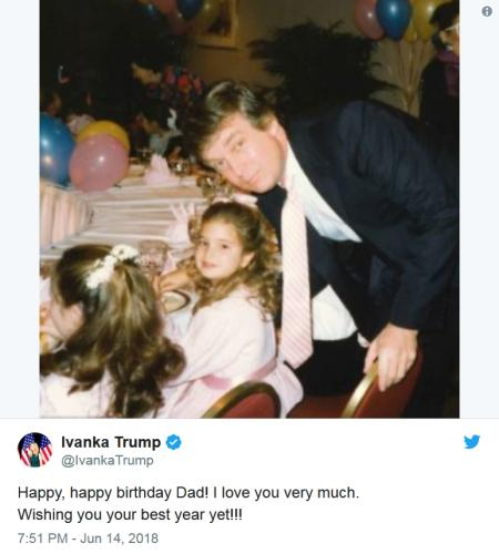 图片来源：伊万卡·特朗普社交网站截图。
