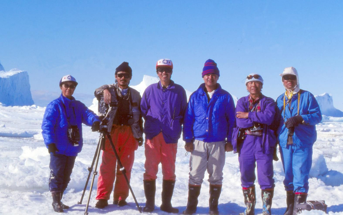 陈立奇在东南极冰盖考察。受访者供图