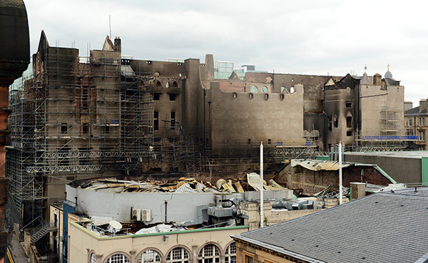 　火后的苏格兰格拉斯哥艺术学院