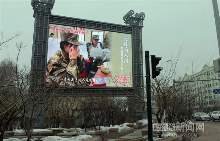 今天，哈尔滨全城亮屏致敬白衣女神