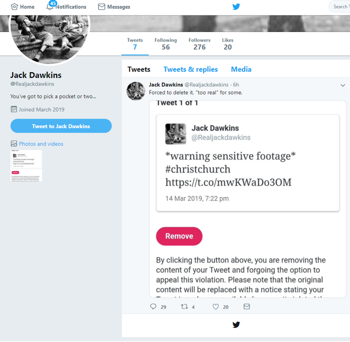 Jack Dawkins推特最新截图