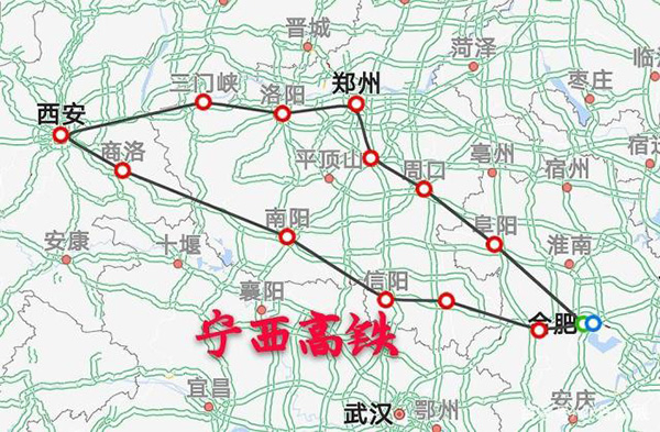 宁西高铁两个线路方案。