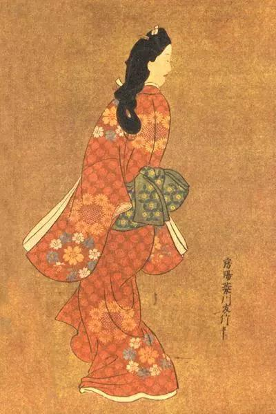 菱川师宣的美人回首图（肉笔画）