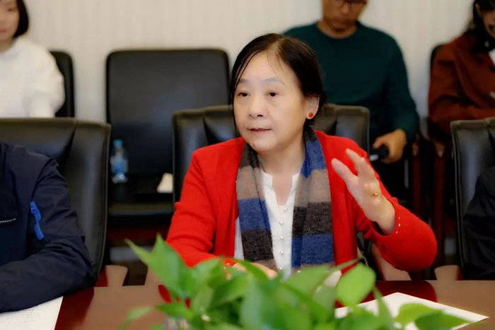  上海台湾研究会研究员周忠菲在海外网金台沙龙活动现场。（谢明/摄）