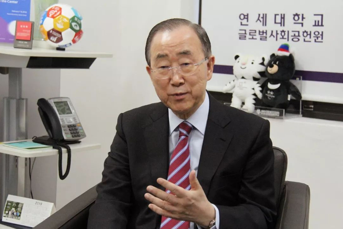 博鳌亚洲论坛理事长、联合国前秘书长潘基文接受环环专访。陈尚文 摄