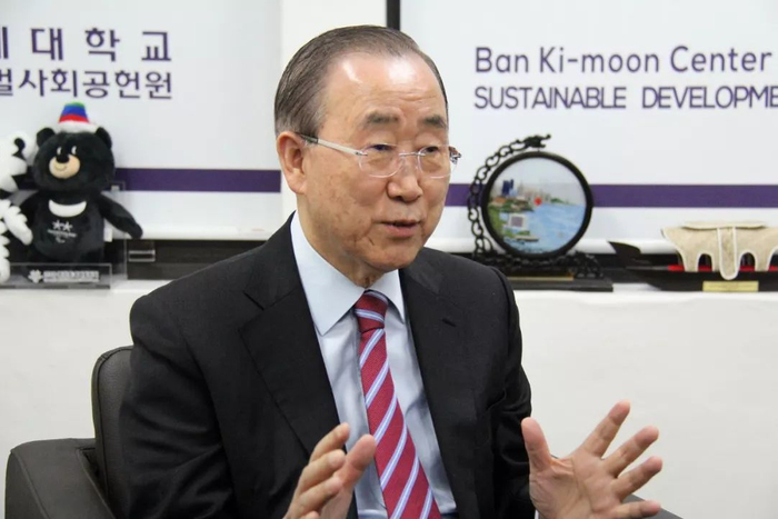 博鳌亚洲论坛理事长、联合国前秘书长潘基文接受环环专访。陈尚文 摄