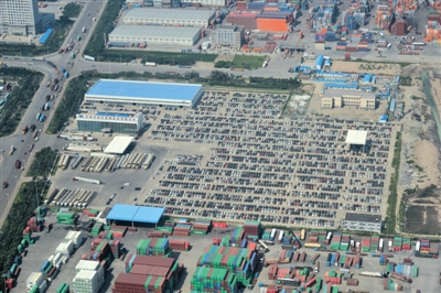 2012年，事发地瑞海国际仓库附近的航拍图。拍者 史斌