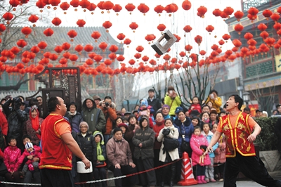 2015年2月22日，厂甸庙会北京民俗专场表演。