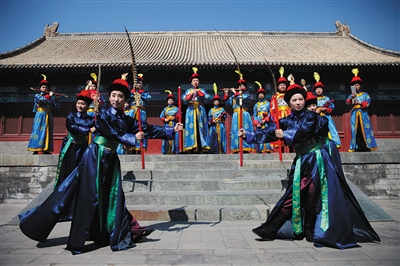 2014年5月7日，天坛神乐署，雅乐团演员在彩排。